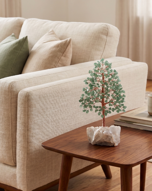 The Prosperity Manifest – Aventurine & Clear Quartz Tree