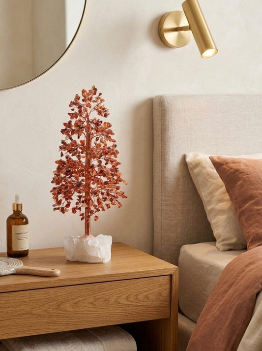The Vitality Manifest - Carnelian & Clear Quartz Tree