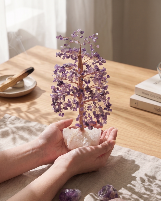 The Insight Manifest - Amethyst & Clear Quartz Tree