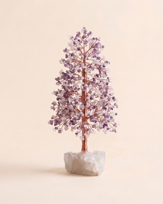 The Synthesis Manifest - Amethyst & Clear Quartz tree