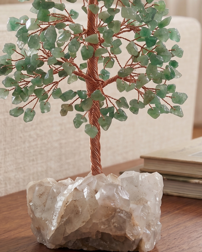 The Prosperity Manifest – Aventurine & Clear Quartz Tree