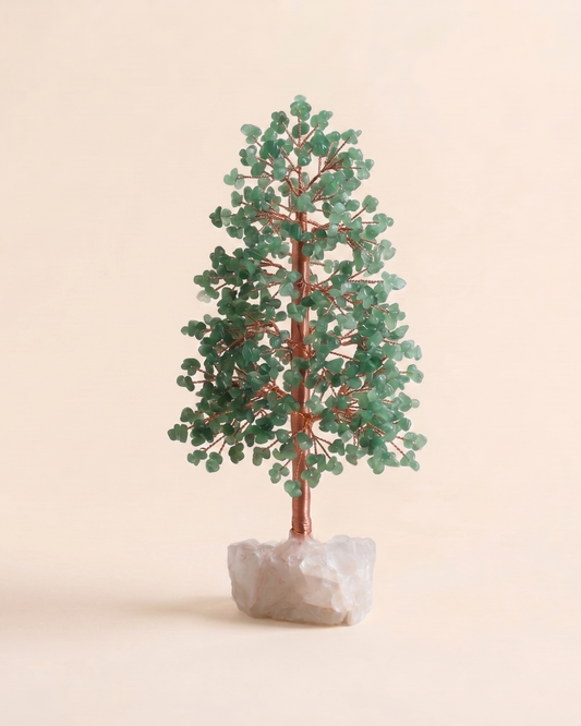 The Prosperity Manifest – Aventurine & Clear Quartz Tree