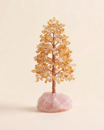 The Abundance Manifest - Citrine & Rose Quartz tree