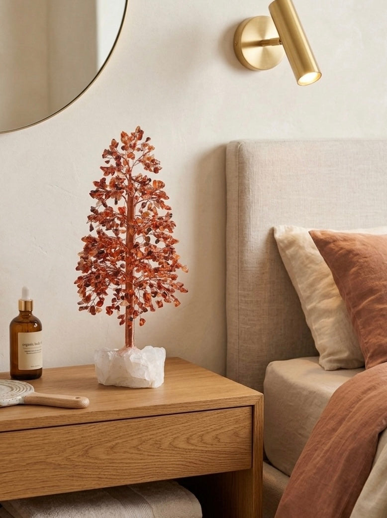 The Vitality Manifest - Carnelian & Clear Quartz Tree