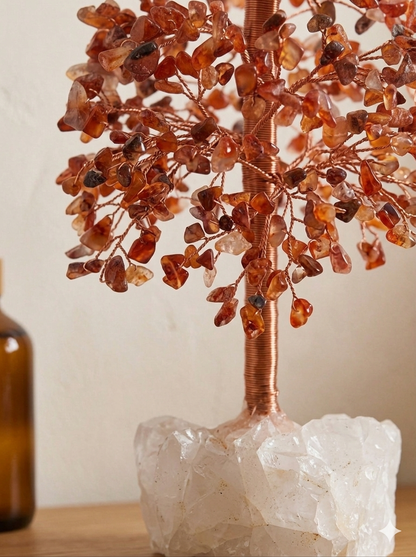 The Vitality Manifest - Carnelian & Clear Quartz Tree